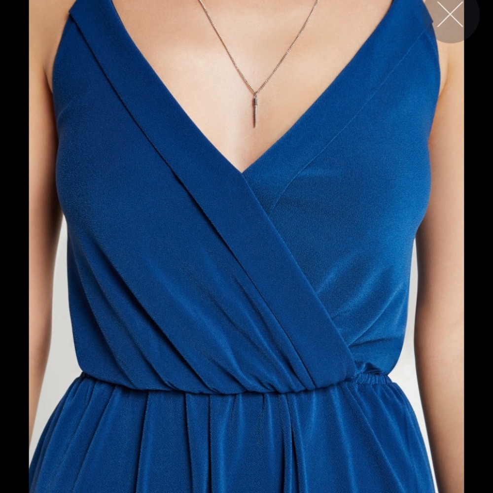 BCBGeneration Royal Blue Backless V-Neck Skater Dress - Picture 2 of 4